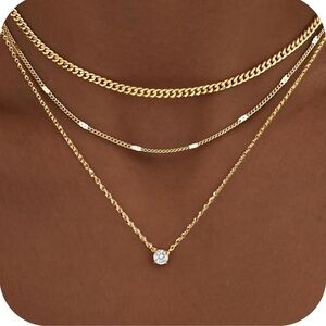 Elegant Gold Layered Necklace Set